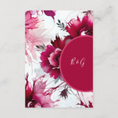 romantische abstrakte Rose blüht Hochzeit Begleitkarte (Rückseite)