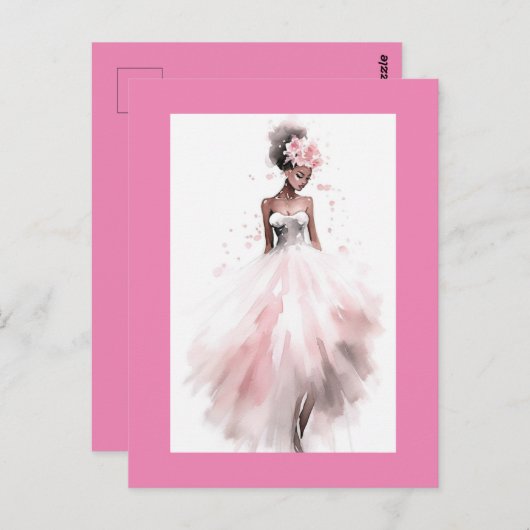 Romantische Afrikanische Brautbrücke Postkarte (Vorne/Hinten)