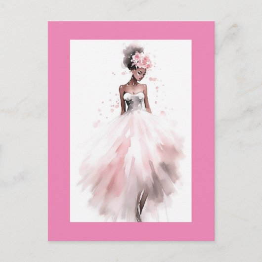 Romantische Afrikanische Brautbrücke Postkarte (Vorderseite)