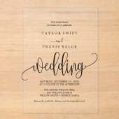 Romantische Akryleische Hochzeitseinladung Acryleinladungen (Vorderseite)