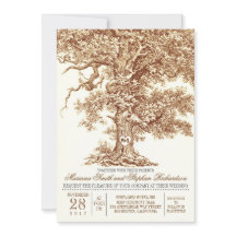 Romantische alte Eiche rustikale Hochzeitseinladun