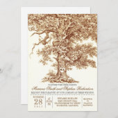 Romantische alte Eiche rustikale Hochzeitseinladun Einladung (Vorne/Hinten)