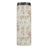 Romantische altmodische Rose Mit Monogramm drucken Thermosbecher (Rückseite)