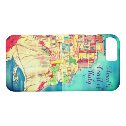 Romantische Amalfi Küste von Italien iPhone Fall Case-Mate iPhone Hülle (Rückseite (Horizontal))
