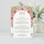 Romantische Amaryllis Info Vintage Jugendhochzeit Einladung (Stehend Vorderseite)