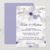 Romantische Anemone Einladung (Vorne/Hinten)