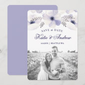 Romantische Anemone Save the Date (Vorne/Hinten)
