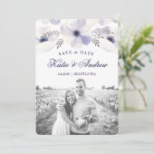 Romantische Anemone Save the Date (Stehend Vorderseite)