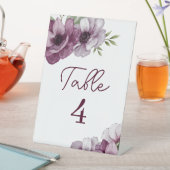 Romantische Anemones Hochzeit-Tischnummer Sockelschild (In Situ)