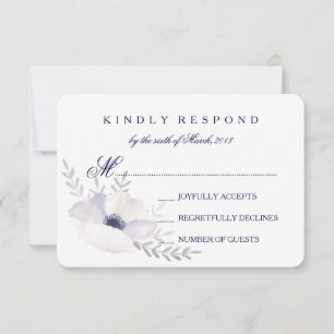 Romantische Anemones UAWG RSVP Karte