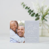 Romantische Anfrage | Foto Save the Date Ankündigungspostkarte (Stehend Vorderseite)