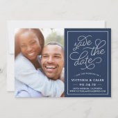 Romantische Anfrage Foto Save the Date Karte | Mar (Vorderseite)