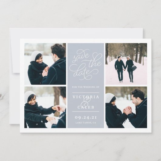 Romantische Anfrage | FotoCollage Save the Date (Vorderseite)