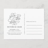 Romantische Anfrage | FotoCollage Save the Date Ankündigungspostkarte (Rückseite)