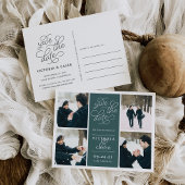 Romantische Anfrage | FotoCollage Save the Date Ankündigungspostkarte