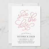 Romantische Anfrage | Typografie Save the Date-Kar Date (Vorderseite)
