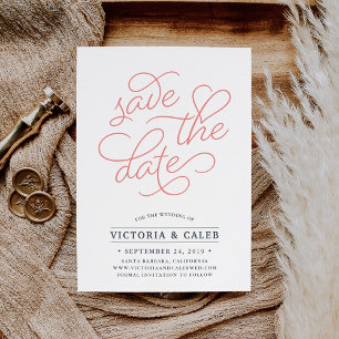 Romantische Anfrage   Typografie Save the Date-Kar Save The Date