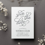 Romantische Anfrage | Typografie Save the Date-Kar Save The Date<br><div class="desc">Einfach und elegant, unsere Romantic Request Hochzeit speichern Sie die Dattelkarte Features "Save the Date" in tiefer Holzkohle aus schwarzen Schrift Typografie mit einem schicken Herz in das Design gearbeitet. Fügen Sie Ihre Hochzeitsdetails hinzu, einschließlich Name, Hochzeitsdatum, Ort und Website darunter. Die Karten werden in modernem, horizontalem Streifen in passendem...</div>