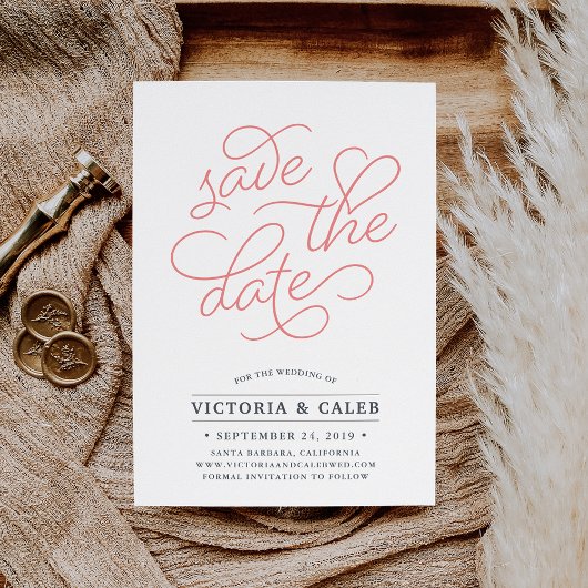 Romantische Anfrage | Typografie Save the Date-Kar Save The Date
