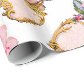 ROMANTISCHE ANGEL ANSAMMLUNG PINK ROSES GESCHENKPAPIER (Rolleneckpunkt)