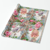 ROMANTISCHE ANGEL ANSAMMLUNG PINK ROSES, OSTEREIER GESCHENKPAPIER (Ungerollt)