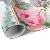 ROMANTISCHE ANGEL ANSAMMLUNG PINK ROSES, OSTEREIER GESCHENKPAPIER (Rolleneckpunkt)