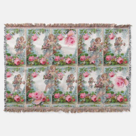 ROMANTISCHE ANGEL ANSAMMLUNG PINK ROSES UND BLUME DECKE (Vorderseite)