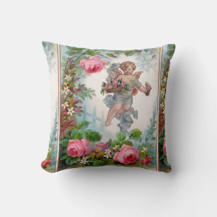 ROMANTISCHE ANGEL ANSAMMLUNG PINK ROSES UND BLUME KISSEN