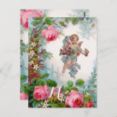 ROMANTISCHE ANGEL ANSAMMLUNG PINK ROSES UND BLUME POSTKARTE (Vorne/Hinten)