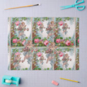 ROMANTISCHE ANGEL ANSAMMLUNG PINK ROSES UND BLUME SEIDENPAPIER (Basteln)