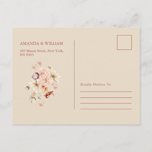 Romantische Ankündigung Datum freihalten Postkarte (Rückseite)