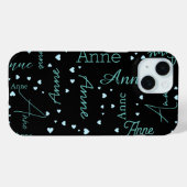 Romantische Anne (individuelle Name) zartes blaues Case-Mate iPhone Hülle (Rückseite (Horizontal))