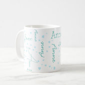 Romantische Anne (individuelle Name) zartes blaues Kaffeetasse (Vorderseite Links)