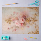 Romantische antike rosa und goldene Designserie 15 Seidenpapier (Basteln)