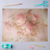 Romantische antike rosa und goldene Designserie 16 Seidenpapier (Basteln)
