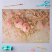 Romantische antike rosa und goldene Designserie 20 Seidenpapier (Basteln)