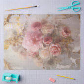 Romantische antike rosa und goldene Designserie 5 Seidenpapier