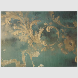 Romantische antike Smaragde und Gold Design Serie Seidenpapier