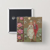 Romantische antike Valentinstagskarte, 1876 Button (Vorne & Hinten)