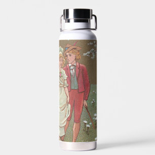 Romantische antike Valentinstagskarte, 1876 Trinkflasche
