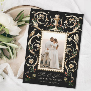 Romantische Antike Verschönerung Feierliche Hochze Feiertagskarte