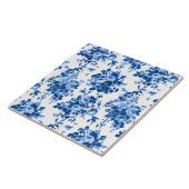 Romantische antike Vintage-Rosen-Blau auf Weiß Fliese (Seite)