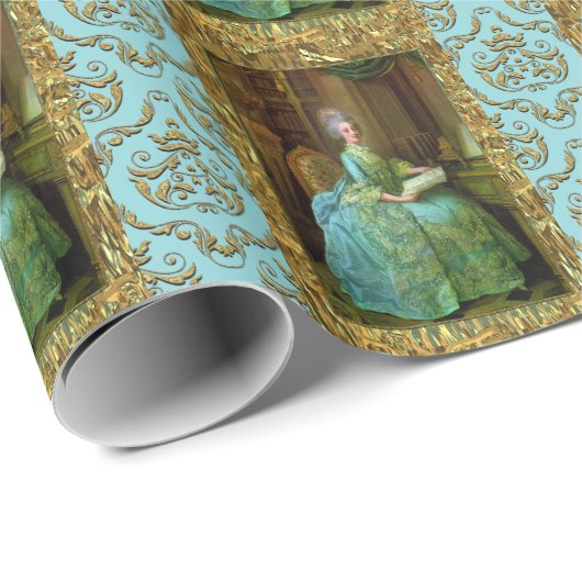 Romantische Antoinette Geschenkpapier (Rolleneckpunkt)