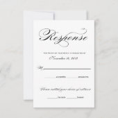 Romantische Antwortkarten - Schwarzweiß RSVP Karte (Vorderseite)