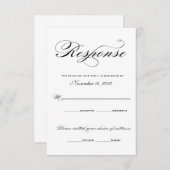 Romantische Antwortkarten - Schwarzweiß RSVP Karte (Vorne/Hinten)