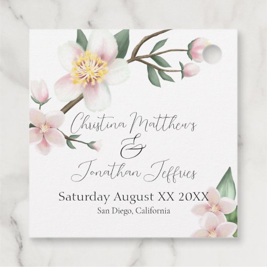 Romantische Apfelblüten Geschenkanhänger (Rückseite)