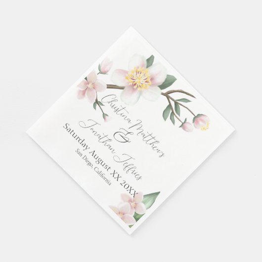 Romantische Apfelblüten Serviette (Ecke)