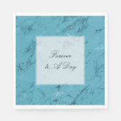 Romantische Aqua Blue Marble Wedding Serviette (Vorderseite)