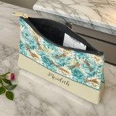 Romantische Aqua-Rose Dragonfone Monogramm Zubehörtasche