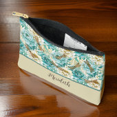 Romantische Aqua-Rose Dragonfone Monogramm Zubehörtasche